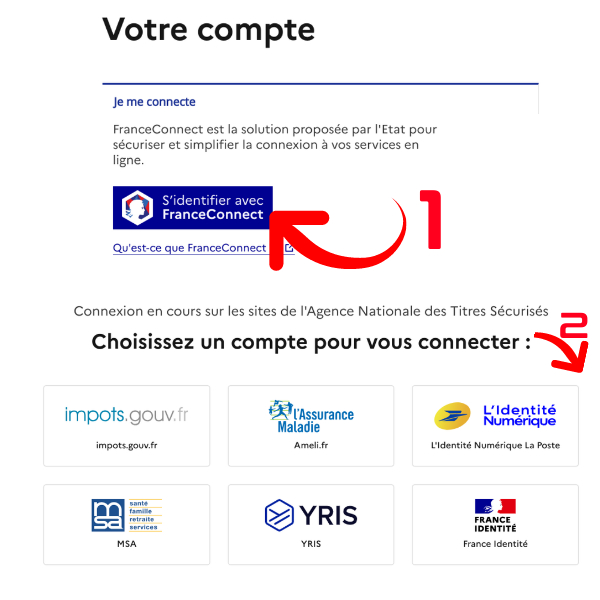 Se connecter  son compte permis avec France Connect