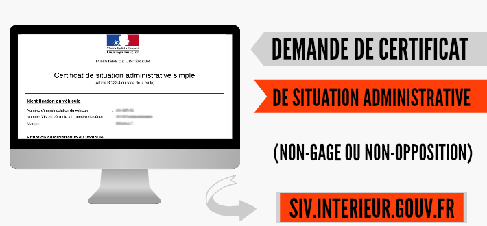 Faire une demande de certificat de situation administrative non gage