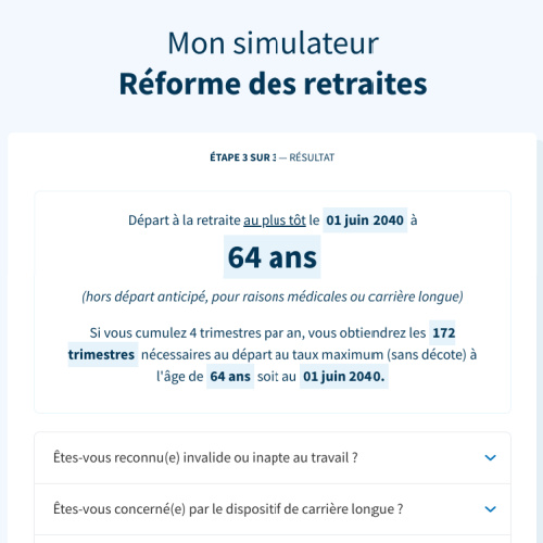 Etape 3 du simulateur la-reforme-des-retraites-et-moi.fr