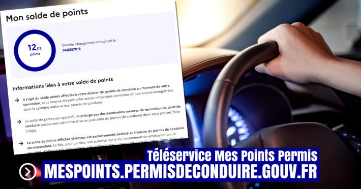 Mespoints.permisdeconduire.gouv.fr - Mes Points Permis de conduire consulter son nombre de points
