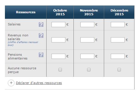 Dclarer revenu du trimestre pour prime d'activit