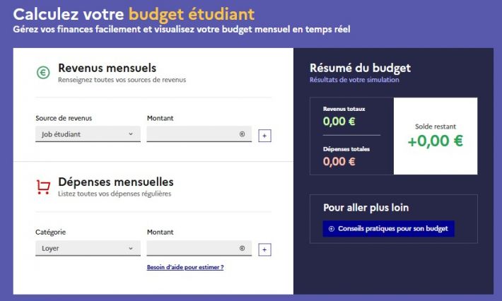Simulateur de budget Etudiant