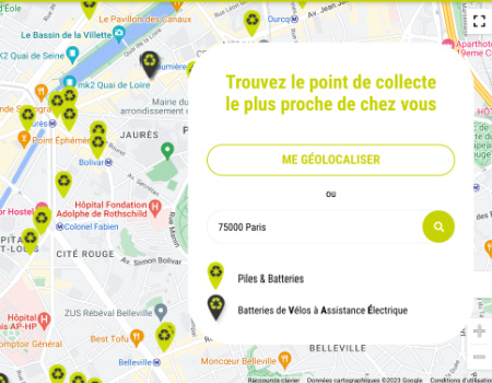 Trouver un point de collecte JeRecycleMesPiles.com